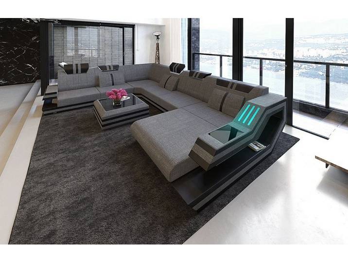 XXL Stoff Wohnlandschaft Ravenna U-Form