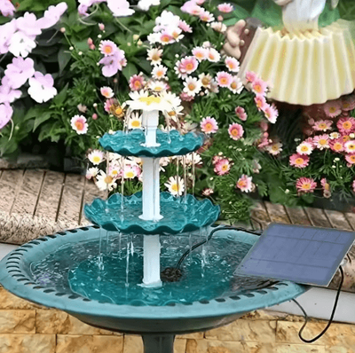 Inspire Picks DIY Solar Bird Bath Fountain Detachable Solar Water Fountain Pump For Garden Decor blackish Green