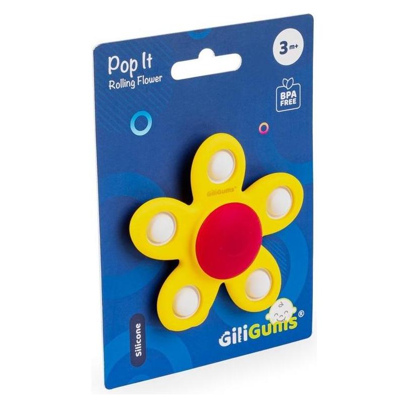 GiliGums Pop It gedrehter Blumenbeissring, gelb (3 Monate) (58215229)