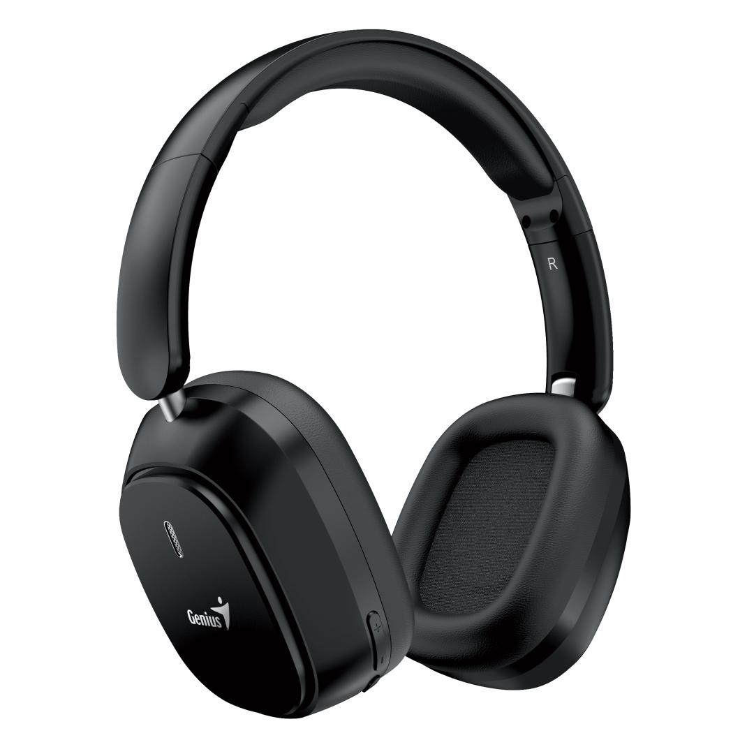 Genius HS-820BT Kophörer mit Mikrofon, schnurlos, schwarz, bluetooth (Kabelgebunden, Kabellos, USB-C) (MULGENHS820BT)