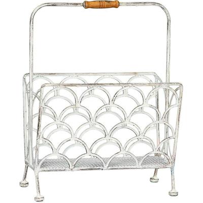 Zeitungsständer AMBIENTE HAUS, weiß, B:34cm H:45cm T:20cm, Metall, Zeitungsständer, Zeitungsständer
