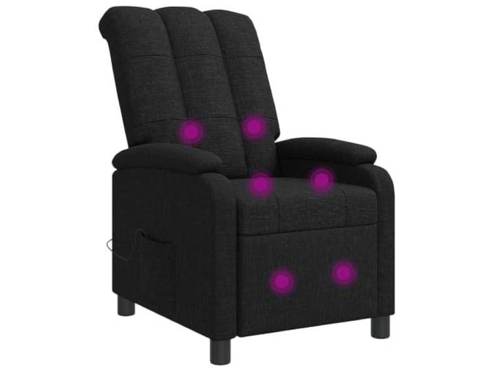 NLQMSU Massagesessel, neigbar, Stoff, Schwarz 6 Massagepunkte, Fernbedienung, Winkel 115°-160°, Metallrahmen, Holz, Schaumstoff und Faser
