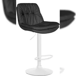 CLP Barhocker Laurel Kunstleder schwarz/Metall matt weiss