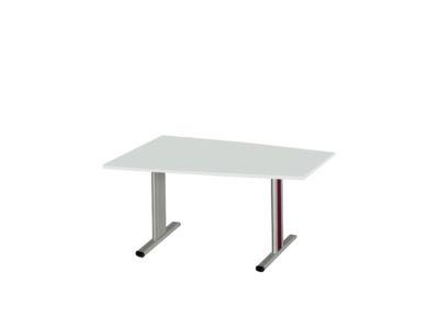 Schäfer Shop Select Besprechungstisch MODENA Basic, Tonne, T-Fuß, B 1400 x T 1000 x H 717 mm, lichtgrau/weißaluminium RAL 9006