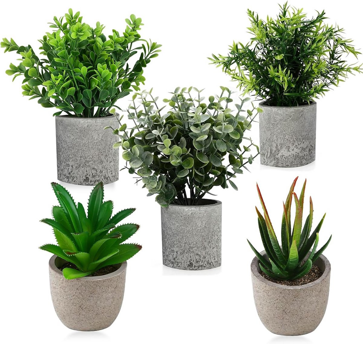 Kunstplanten Set van 5 voor Interieur Decoratie