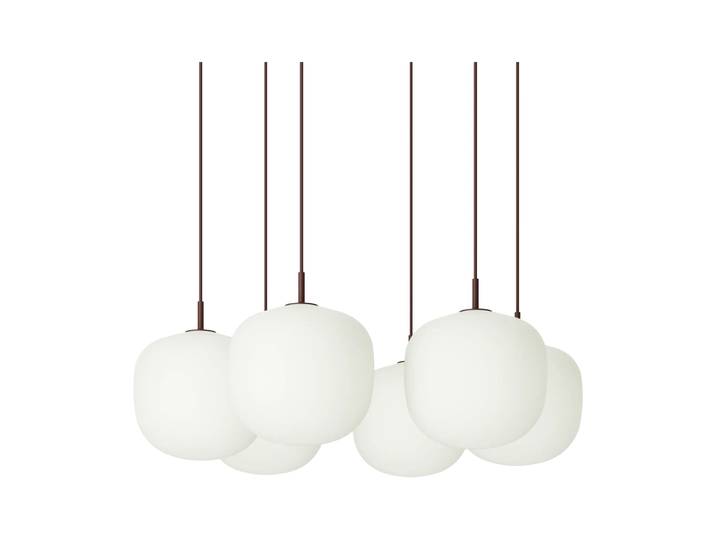 Muuto Suspension Rime Pendant Cluster 6 Rouge profond, Ø25 cm