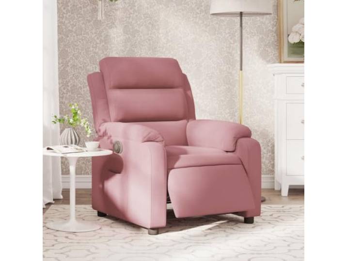 YUTAASU Electric Recliner Chair Pink Velvet 135 Degree Recline, Side Pocket, Wood and Metal Frame, 110 kg Capacity