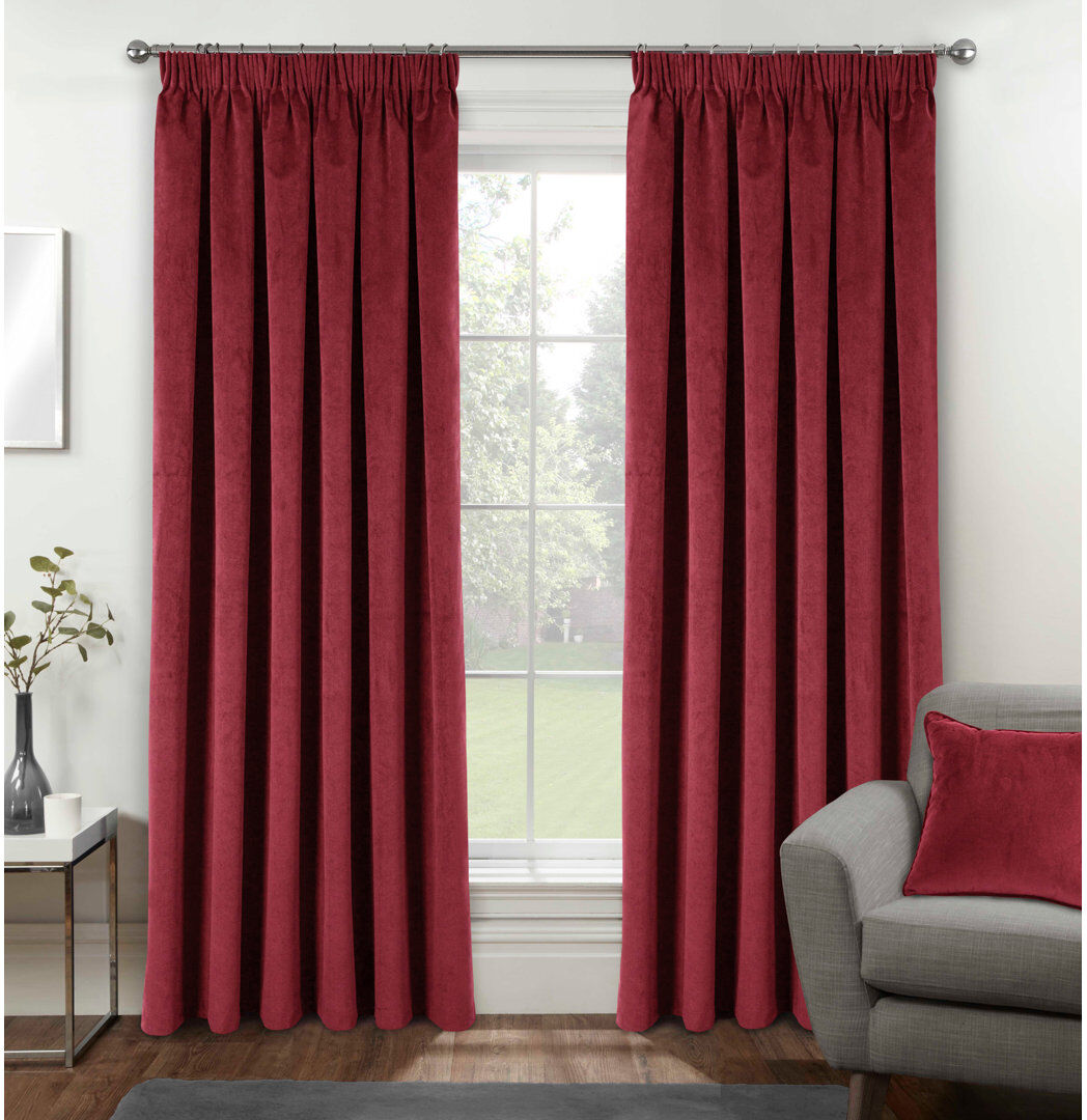 Brayden Studio Alene Blackout Curtains Red 229cm Width x 229cm Drop