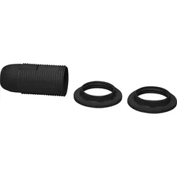 Kopp 212515088 Isolierstoff-Fassung, E14, mit 2 Trägerringen, schwarz  - 10 Stück