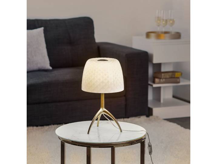 Lampe de table Lumiere 30, 45 cm, Pastille, marche/arrêt - Foscarini - Salon / séjour - Design - Verre - Avec abat-jour