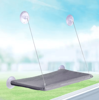 Inspire Picks Window Mounted Cat Hammock Bed Cat Window Hammock With Strong Suction Cups For Lounging & Climbing gray