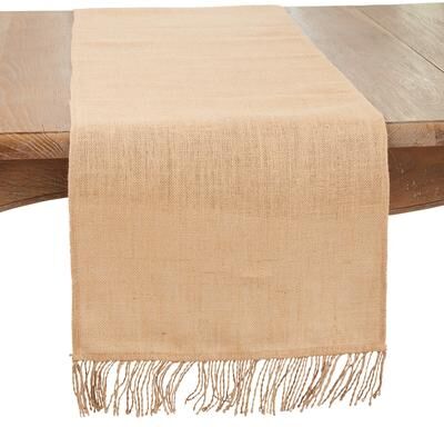 Saro Lifestyle "Bohemian Charm Jute Tassel Table Runner - 16""x72"""