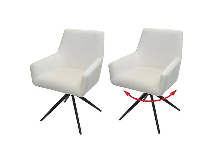 Mendler 2er-Set Esszimmerstuhl HWC-L91 Stoff - Creme-beige