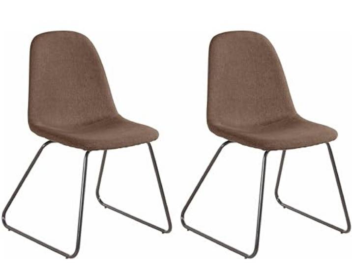 Colby Esszimmerstuhl aus braunem Stoff, 2er-Pack