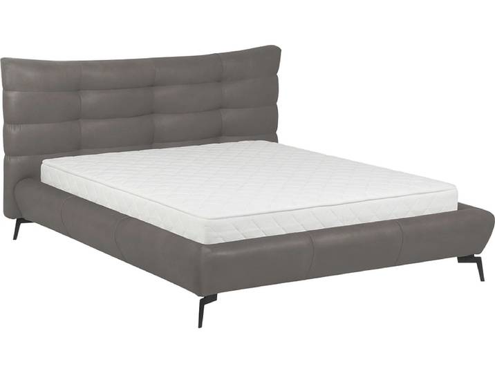 Bett WILLOW 160x200cm echtleder hellgrau