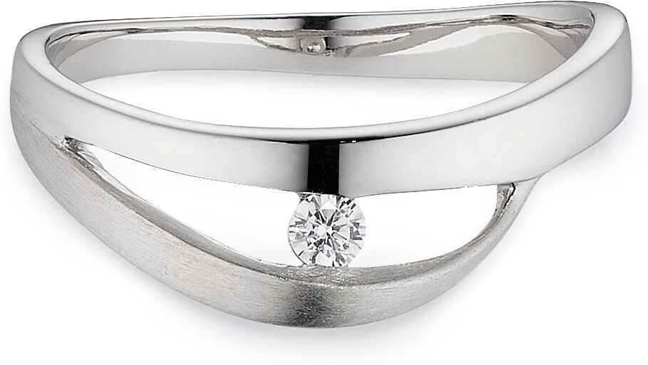 Silberring BRUNO BANANI "Schmuck Geschenk" Gr. 54, silber (silberfarben, kristallweiß), Fingerringe, 54, Silber 925 (Sterlingsilber), 2mm, Silberring, mit Zirkonia (synth.)