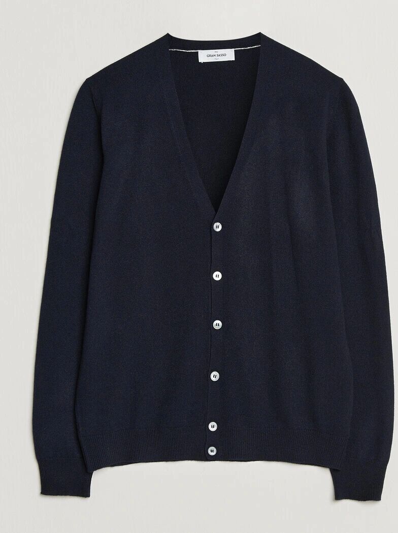Gran Sasso Wool/Cashmere Cardigan Navy