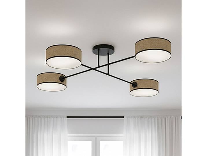 Plafonnier Maga Type B 96 x 22 x 96cm Marron 4 Rotin, acier E14