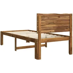 vidaXL, Bett, Einzelbettgestell mit Kopfteil ROSTOCK Natur 90 x 190 cm (90 x 190 cm)