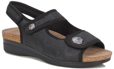 Women's Melanie Double Strap Stretch Sandal by Drew in Black (Size 12 M)