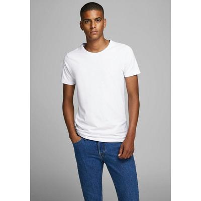 T-Shirt JACK & JONES "JJEBASIC mit schmaler Passform für jeden Tag", Herren, Gr. XXL, weiß (optical weiß), Jersey, Obermaterial: 92% Baumwolle, 8% Elasthan, unifarben, schmal hüftlang, Rundhals, gerader Abschluss, Shirts T-Shirt, unifarben, modisch,...
