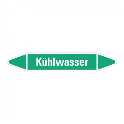 Aufkleber I RKZ-Etikett Kühlwasser, grün/weiß, für Ø 60-90mm, 310x52mm, 3/Bogen
