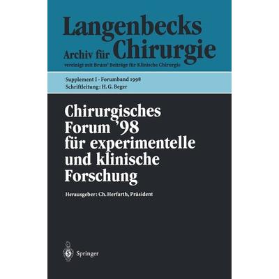 Chirurgisches Forum ’98, Taschenbuch von , Springer Berlin, 978-3-540-64277-0