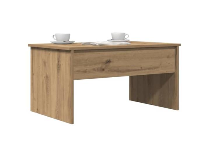 KTHLBRH Couchtisch Eiche Handwerk 80 x 50,5 x 41,5 cm Spanplatte Aufklappbares Fach, verstecktes Fach, leicht zu reinigen, Montage erforderlich
