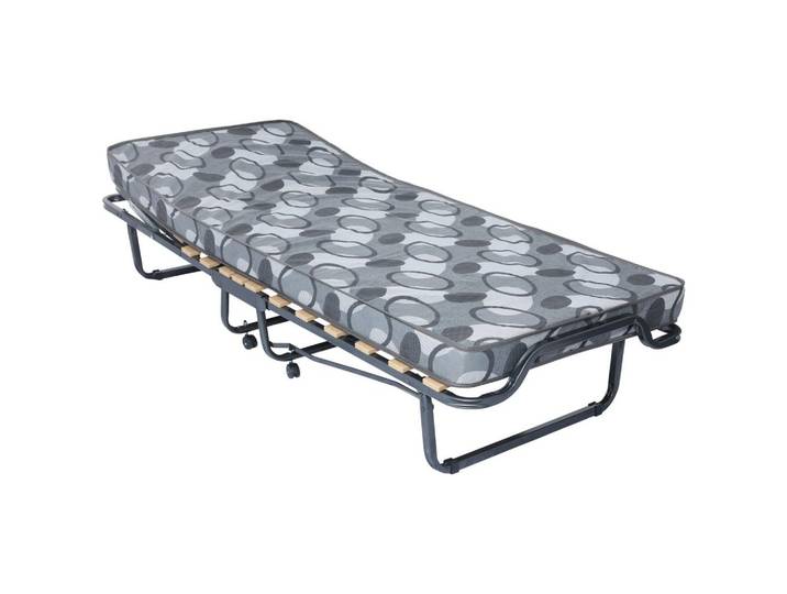 Klappbett mit Matratze + Rollen 80x190cm Luxor Alufarb.