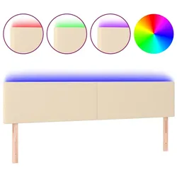 vidaXL LED Kopfteil Creme 200x5x78/88 cm Stoff