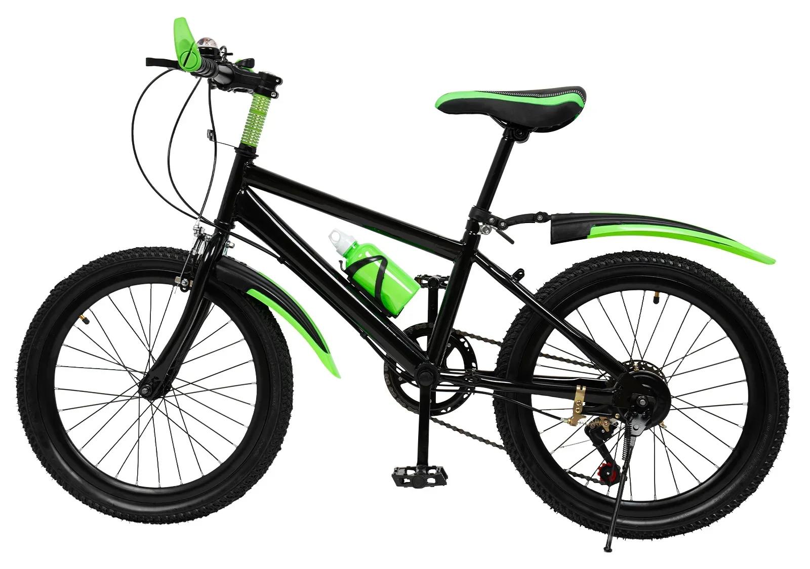 Kinderfahrrad - Mountainbike - 51-cm-Räder - 7 Gänge - Doppelfederung - V-Bremse/Scheibenbremse - Für Kinder 130-150 cm - Grün