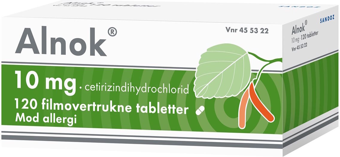 Alnok 10 mg 120 stk Filmovertrukne tabletter