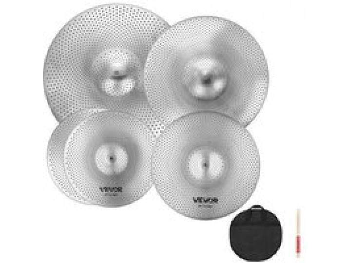 VEVOR Beckenset 4-teillig mit geringer Lautstärke inkl. HiHat Crash Ride Splash 350/400/455/505 mm (14/16/18/20 Inches)