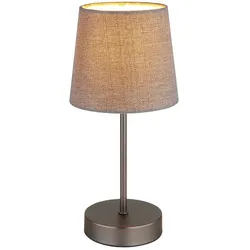 Tischlampe Tischleuchte Wohnzimmerlampe Schalter Schwarz Metall Textil H 32 cm