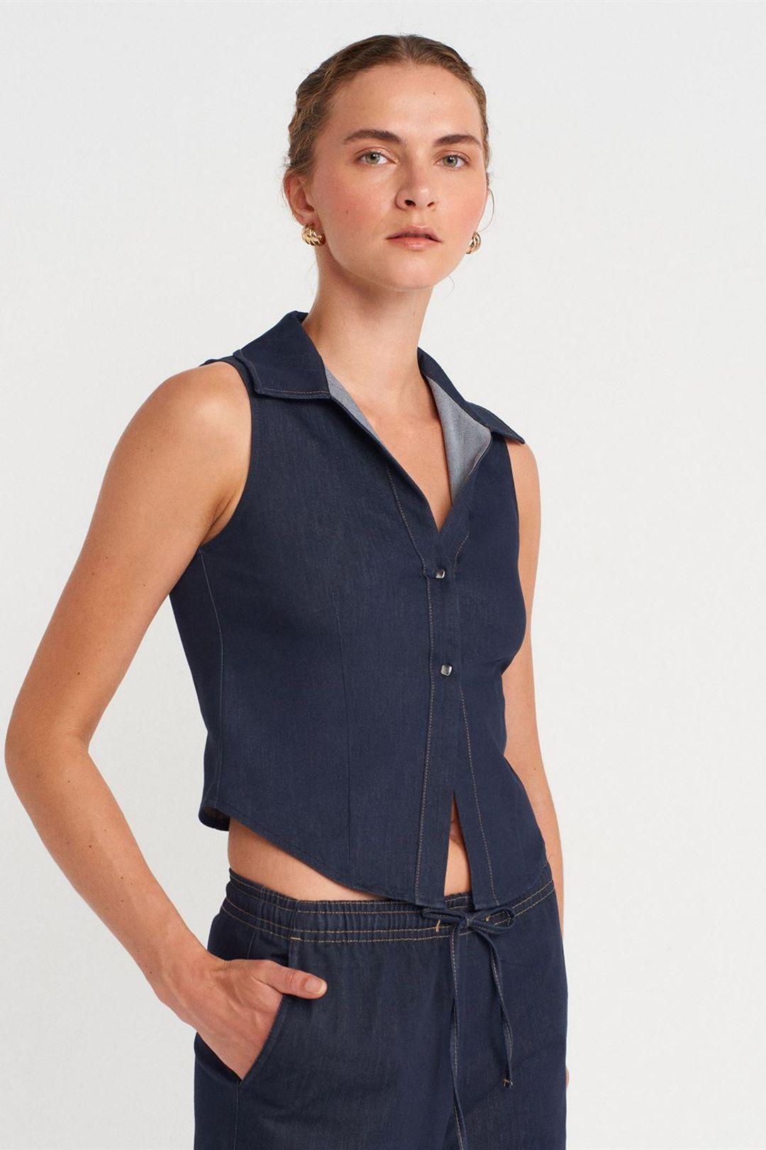 Aangesloten Mouwloze Crop Top