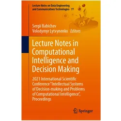 Lecture Notes in Computational Intelligence and Decision Making, Fachbücher von Sergii Babichev, Volodymyr Lytvynenko