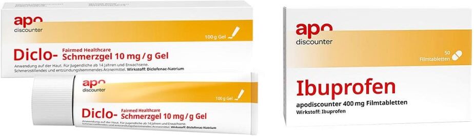 apodiscounter Schmuddelwetter Sparset - Ibuprofen + Diclofenac Schmerzgel 1Pck