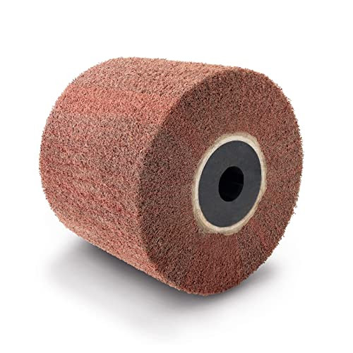 Scheppach Kunstvezelborstel voor satijnmachine MRS1300, 100 mm breed, 120 mm diameter, geschikt voor hout, steen, metaal en tegels