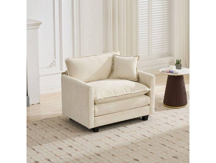 Fauteuil 1 place modulable chenille Beige FloraGrace