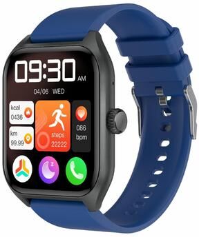 Inspired Deals QX5 Bluetooth Calling Smart Watch With 1.96 Inch HD Display Health Fitness Tracker blue