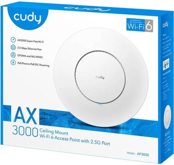 Cudy Acces Point Ap3000 Gigabit Poe Mesh, Hvid