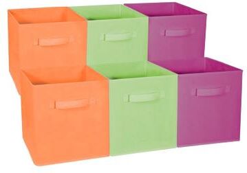 Sorbus Home Storage Bundle - Drawer and Closet Bins, Purple, Green, Orange (6 Pack)