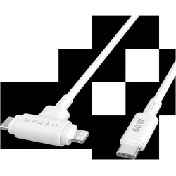 Targus HyperJuice Silicone USBC/Lightning60W WT (1.50 m, USB 2.0, 60 W), USB Kabel