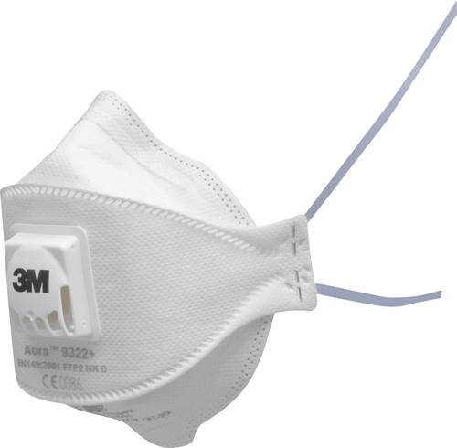 3M Aura 9322+ Feinstaubmaske mit Ventil FFP2 D 10 St. EN 149:2001, EN 149:2009 DIN 149:2001, DIN 149:2009