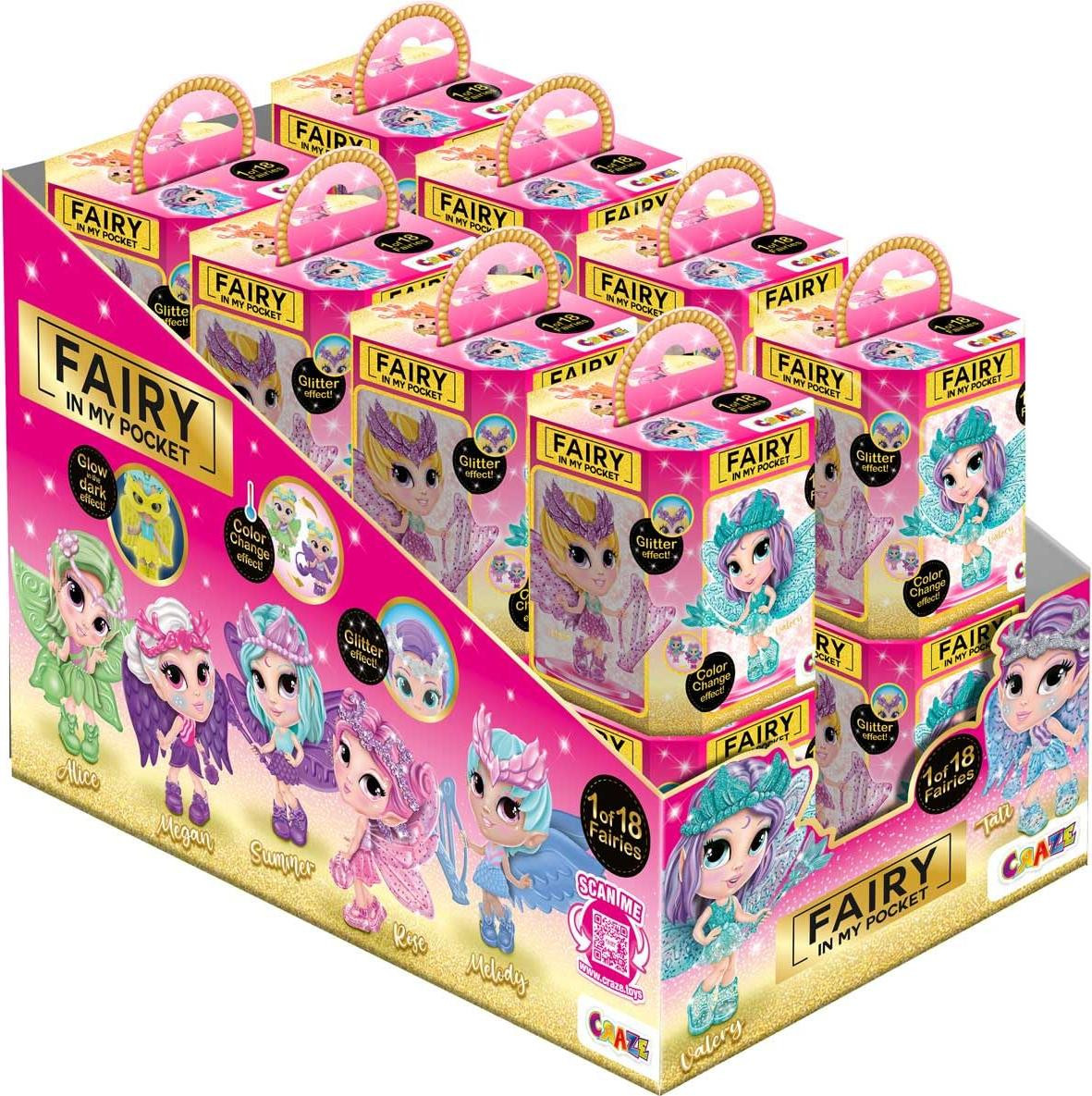 Craze Fairy In My Pocket complete display set - Set van 16 feeënpoppen met vleugels