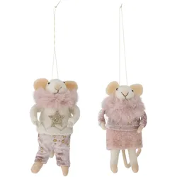 Peo Weihnachtsbaumschmuck Mäuse, rosa, 2 St.