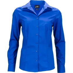 James & Nicholson Damen Popeline Business Bluse langarm JN641 royal XS