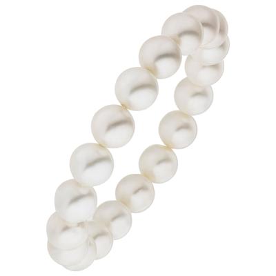 Armband JOBO "Muschelkern-Perlen 10 mm", weiß, Armbänder, Damen, 17cm, Perlen, Armband, weiß 17 cm