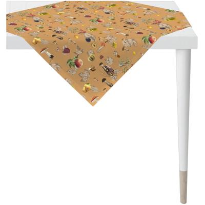 Mitteldecke APELT "3405", orange (braun, orange), B:85cm L:85cm, Baumwolle, Polyester, Tischdecken, Mitteldecke