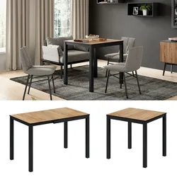 Vicco Esstisch Granny Eiche Anthrazit 120 x 70 cm ausziehbar